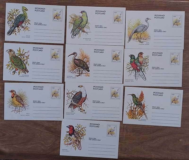 Ciskei 1981 Pre Printed Bird Post Cards (5c) Set of 10 Unused