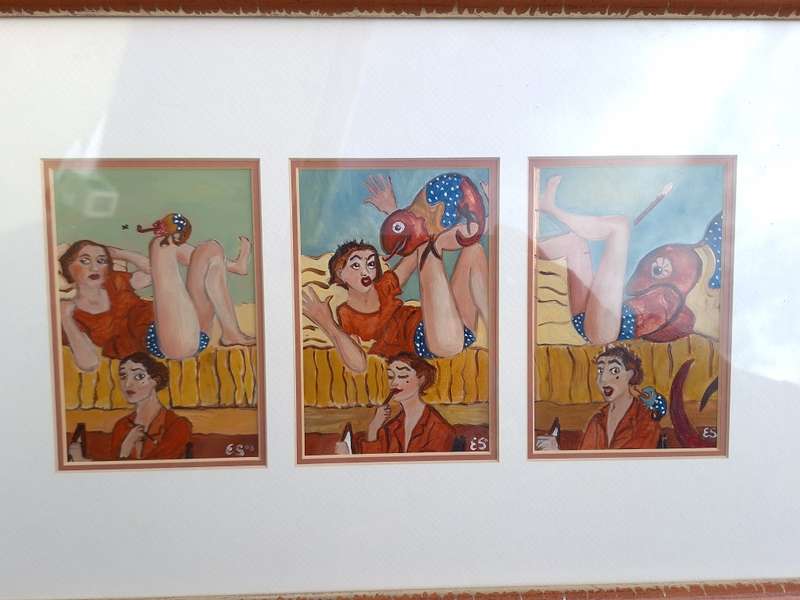 Mixed Media Paintings (3) Framed in sequence