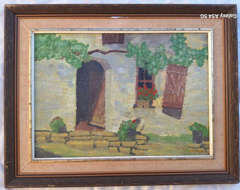 Framed Oil on Board of Buildings by C Leenheer