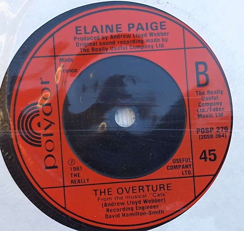 Elaine Paige Memory Vinyl, 7`, 45 RPM, Single, French pressing