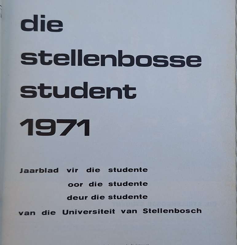 Die Stellenbosse Student 1971