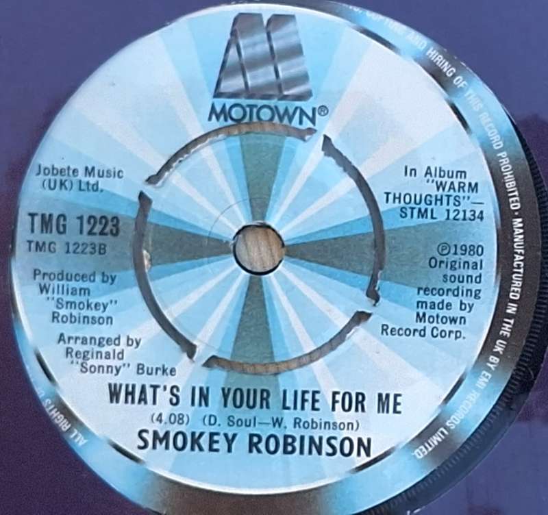 Smokey Robinson Being With You Motown TMG 1223 Vinyl, 7`, 45 RPM, Single, Knockout Centre 1981