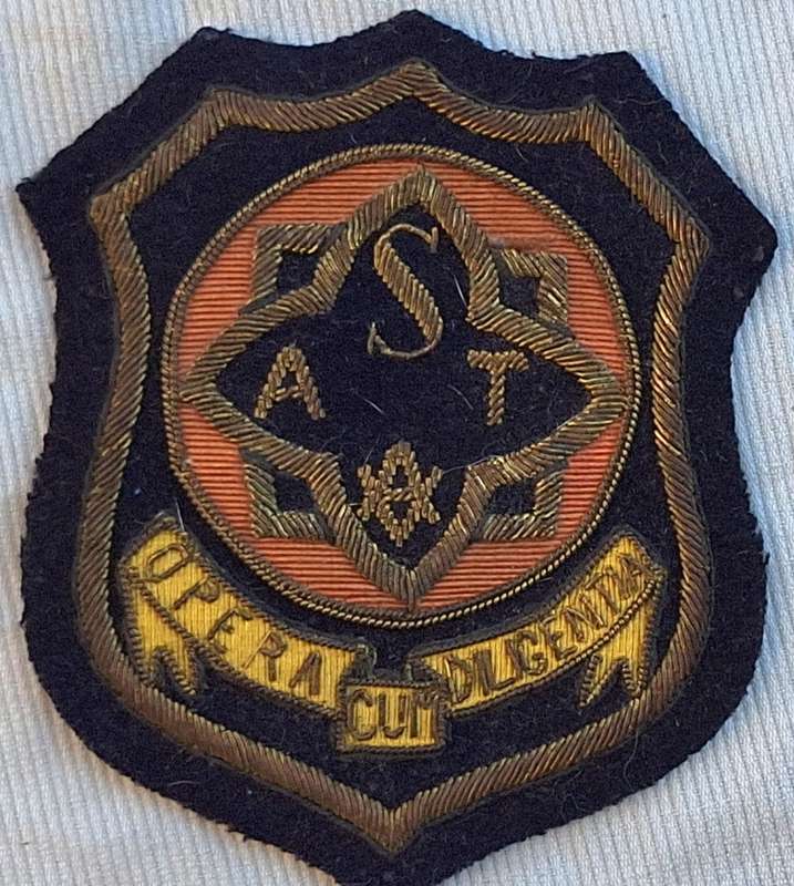S A T Embroidered Badge with Motto Opera Cum Diligentia