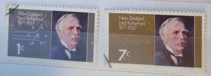 New Zealand 1971 Lord Rutherford Set of 2 Used stamps
