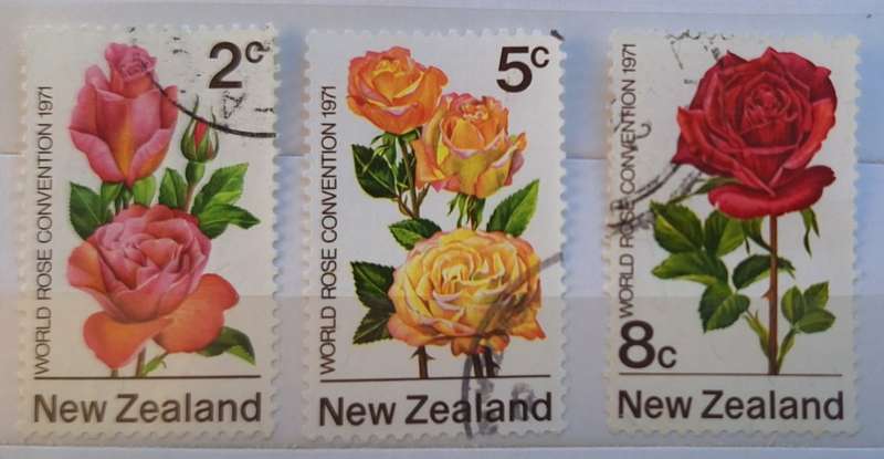 New Zealand 1971 Rose Convention Set of 3 Used stamps