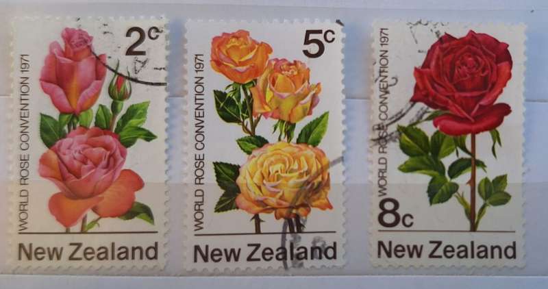 New Zealand 1971 Rose Convention Set of 3 Used stamps