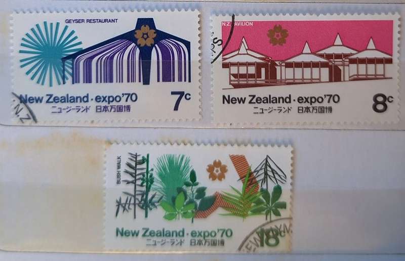 New Zealand 1970 Expo Set of 3 Used Hinged stamps