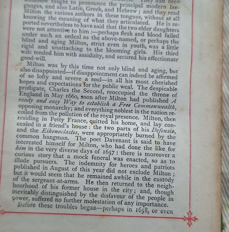 Milton`s Poetical Works Moxons Popular Poets Ed: W M Rossetti Hardcover