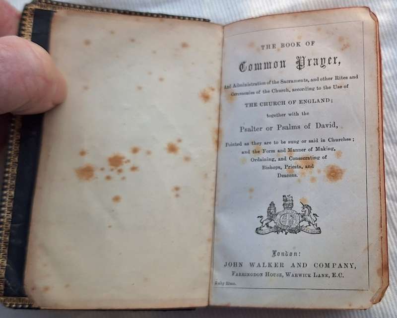 Prayer & Hymns Ancient & Modern Pocket Book Inscription dated 1856