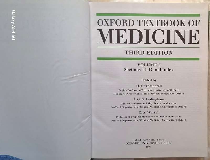 Oxford Text Book of Medicine Third Edition Vol 2 Sections 11-17 Hardcover
