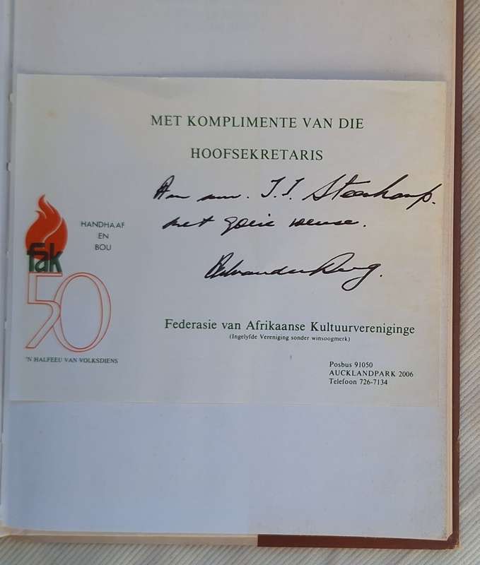 Vyftig Jaar Volksdiens deur Prof dr M J Swart en Prof dr O Geyser Hardeband 1979