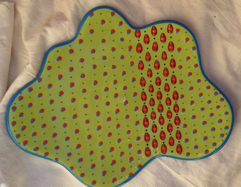 J.W ADAMS Hand Painted South African Pottery Platter