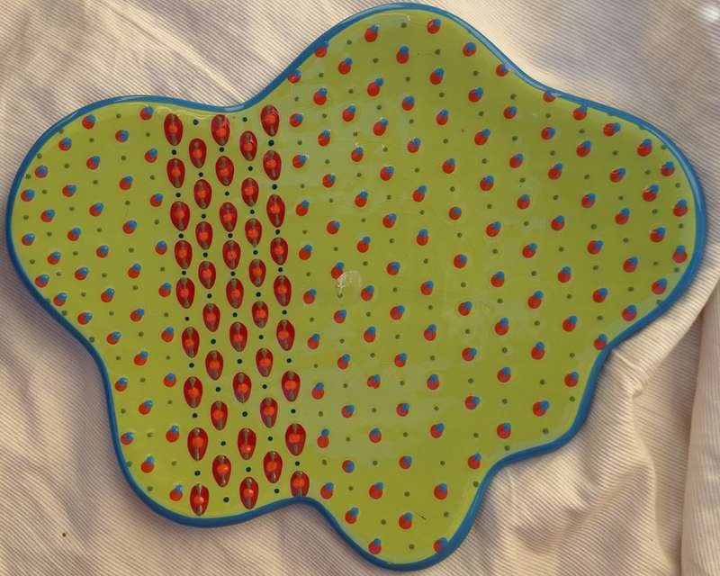 J.W ADAMS Hand Painted South African Pottery Platter