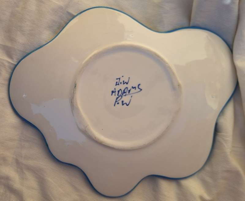 J.W ADAMS Hand Painted South African Pottery Platter