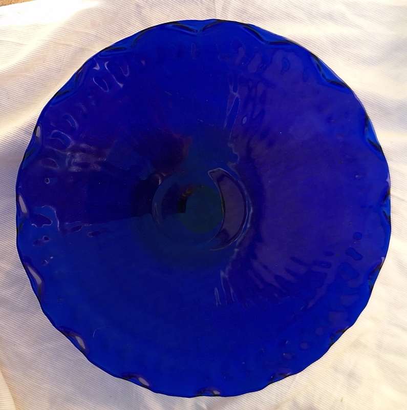 Blue Glass Pedestal Cake Stand