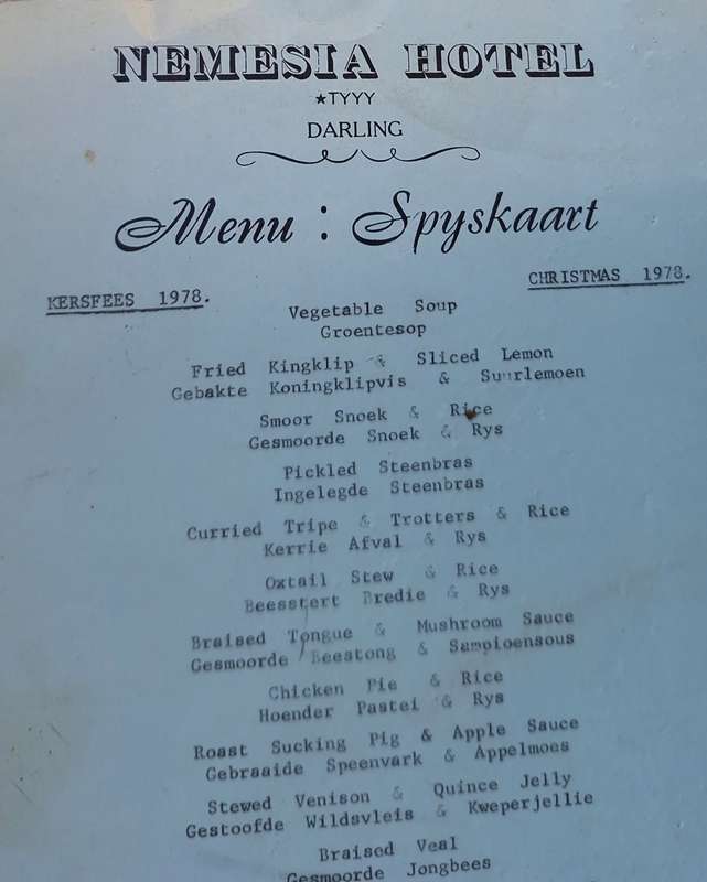 Nemesia Hotel *TYYY Darling Christmas 1978 Menu