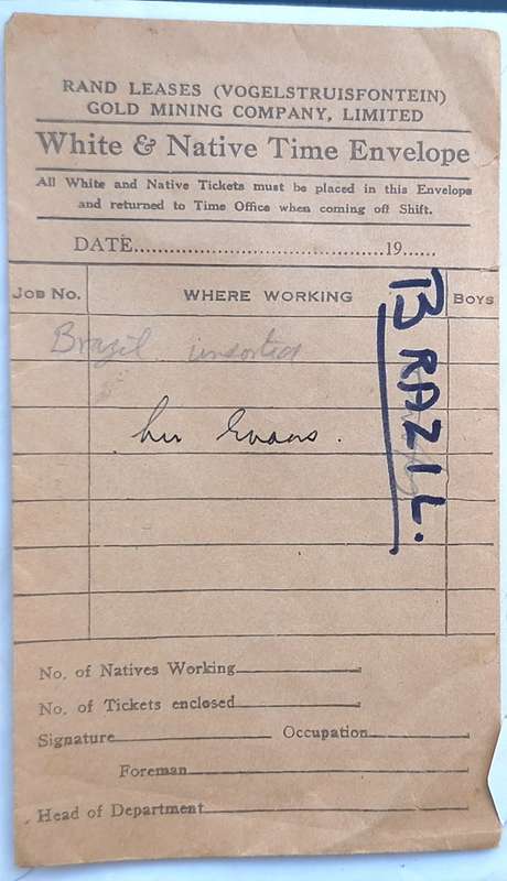 Rand Leases (Vogelstruisfontein) Gold Mining Co Time Envelope