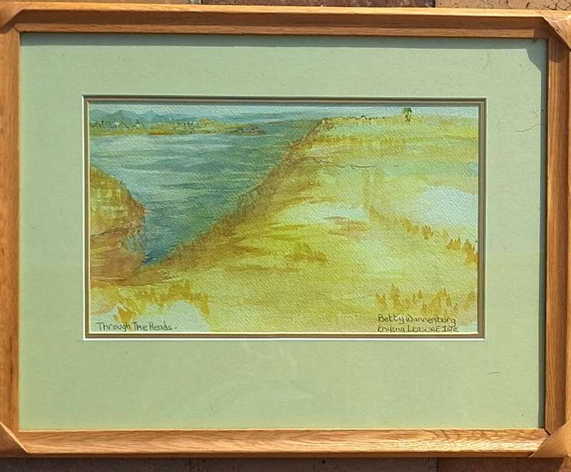 Framed Watercolour of Knysna Leasure Isle: Through the Heads by Betty Wannenburg