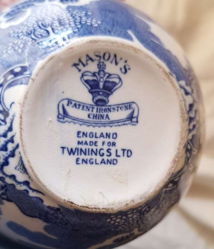 Mason`s Ironstone Twinings Ltd Blue and White Oriental Design Ginger Jar