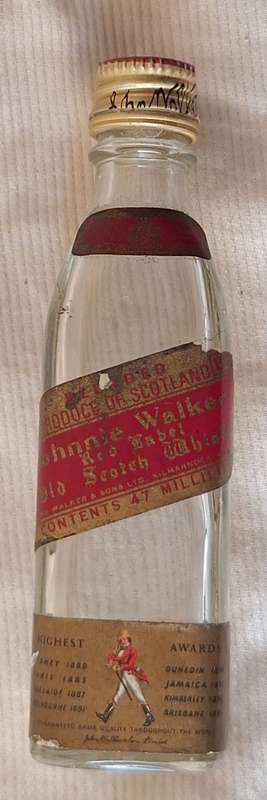 Johnnie Walker Empty Miniature Glass Bottle
