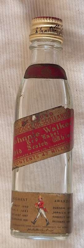 Johnnie Walker Empty Miniature Glass Bottle