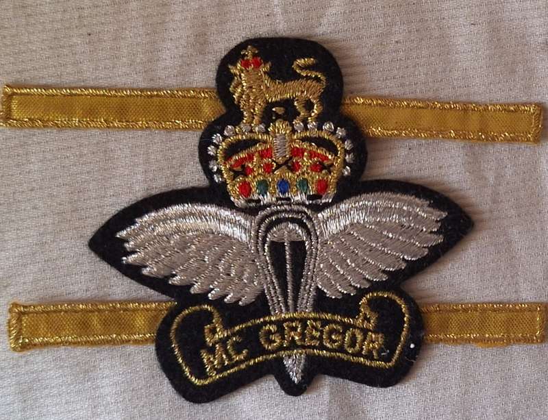 Emboidered Badge with 2 stripes Parachute Regiment McGregor