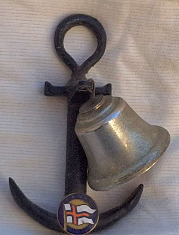 Vintage Union Castle S.A. Vaal Anchor Wall Hanging with Bell