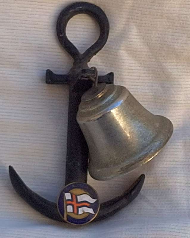 Vintage Union Castle S.A. Vaal Anchor Wall Hanging with Bell