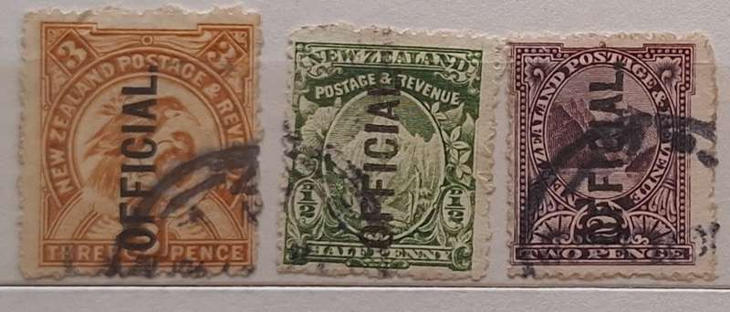 New Zealand 1x1898 and 2x1900 Used Official stamps