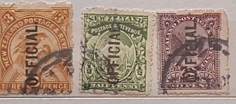 New Zealand 1x1898 and 2x1900 Used Official stamps