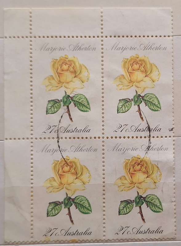 Australia 1982 Roses Block of 4 27c Used stamps