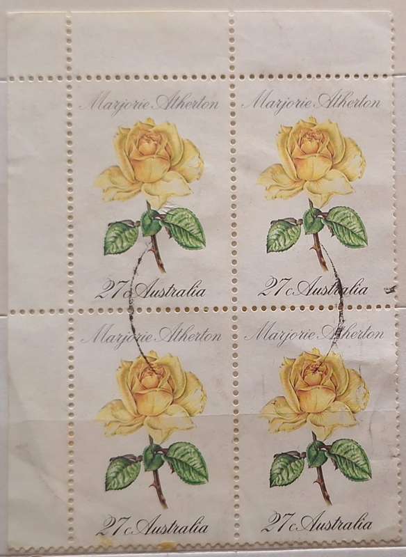 Australia 1982 Roses Block of 4 27c Used stamps