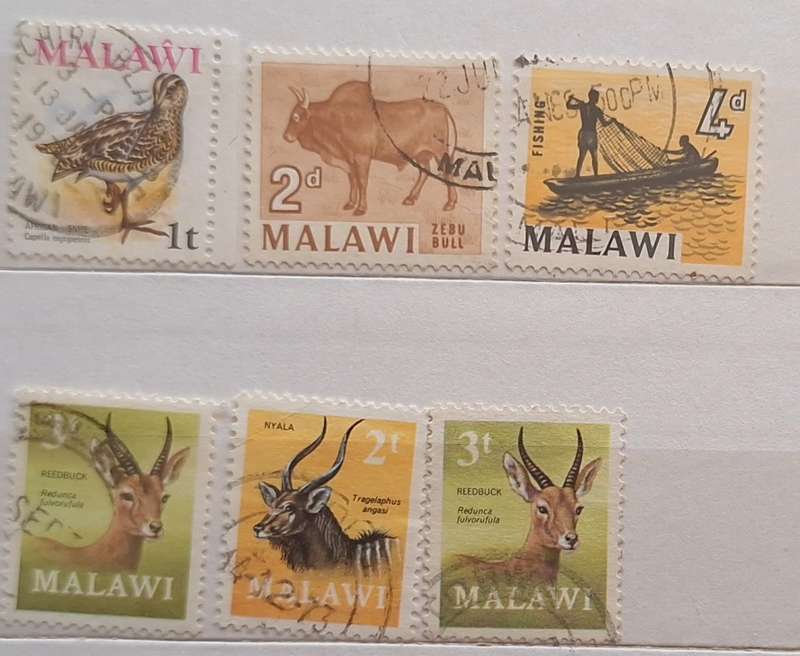 Malawi Mixed Lot of 6 Used stamps