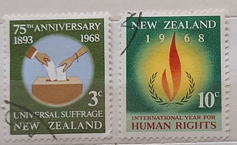 New Zealand 1968 Human Rights Set of 2 Used Hinged stamps