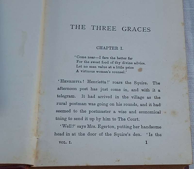The Three Graces by Mrs Hungerford Hardcover Vol 1 1895