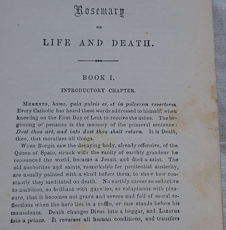 Rosemary: Life and Death by J Vincent Huntington Hardcover 1885