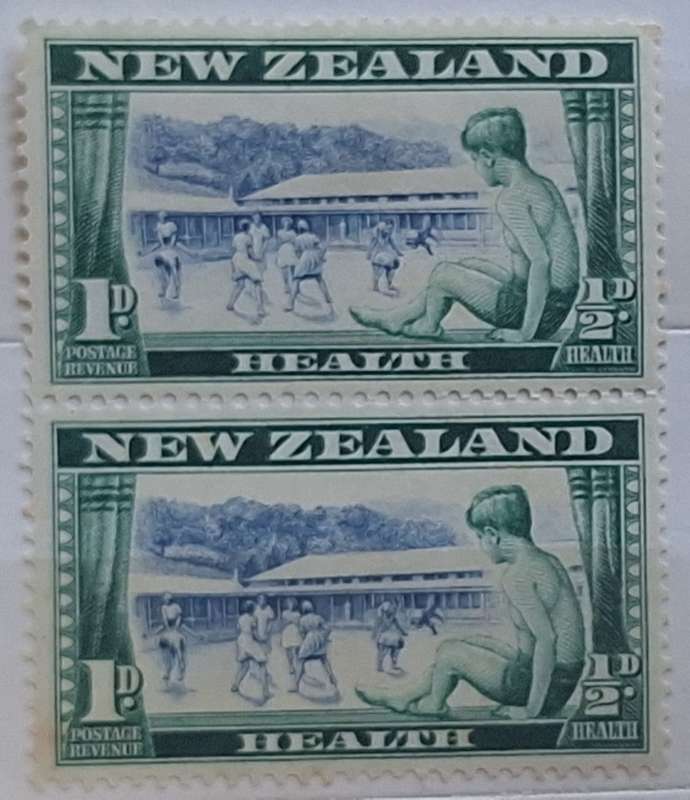 New Zealand 1948 Health Issue Pair of Unused hinged 1d stamps