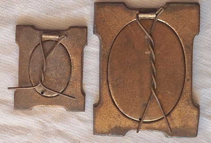 2 Small Metal Frames with Painted flowers round rim
