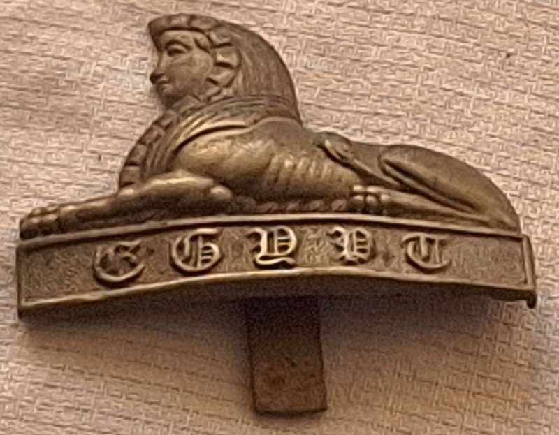 British Army `Sphinx` EGYPT Cap Badge Regiment Name missing