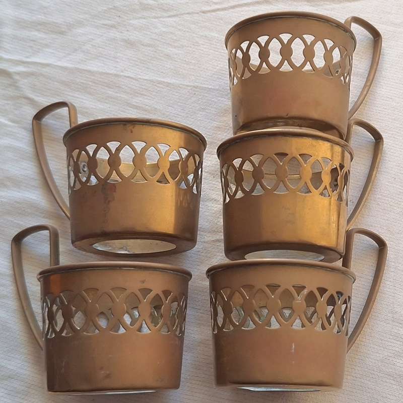 Vintage Brass Cup/Glass holders