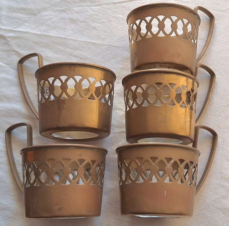 Vintage Brass Cup/Glass holders