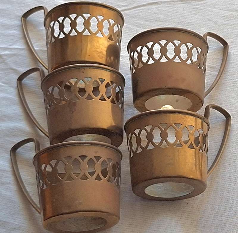 Vintage Brass Cup/Glass holders