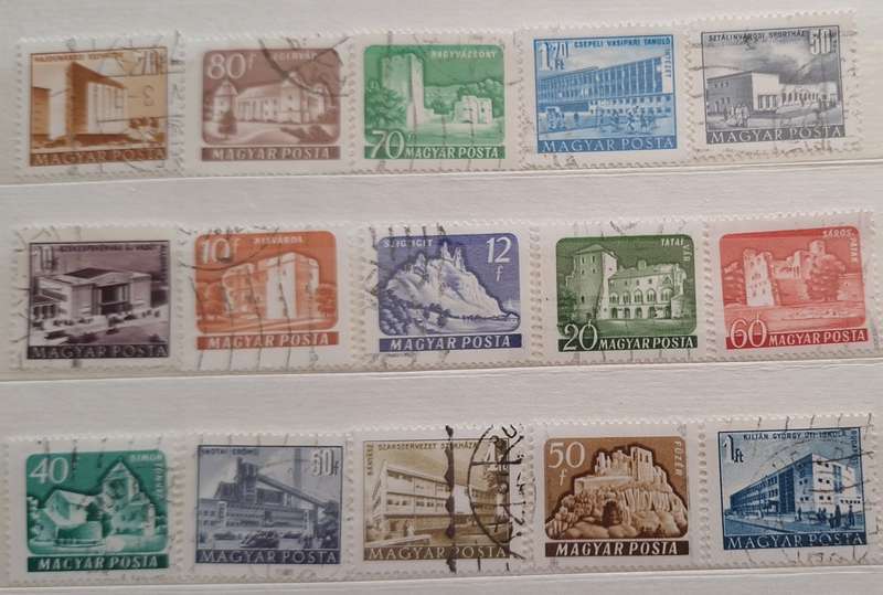 Hungary Mixed Lot of 15 Used some Hinged stamps