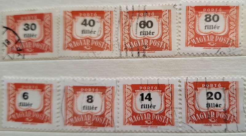 Hungary 1958 Postage Due 8 Used some Hinged stamps