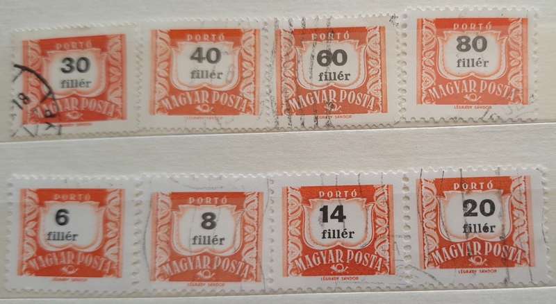 Hungary 1958 Postage Due 8 Used some Hinged stamps