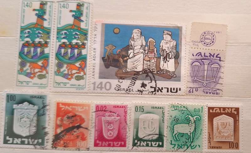 Israel Mixed Lot of 10 Used some Hinged stamps