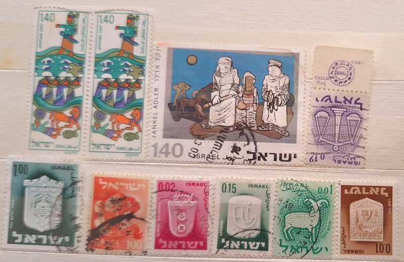 Israel Mixed Lot of 10 Used some Hinged stamps