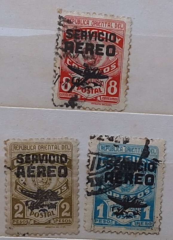 Uruguay 1946/9 Air Mail 3 Used Stamps