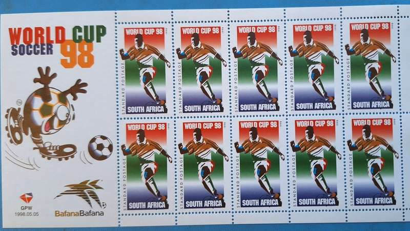 South Africa 1998 Soccer World Cup Sheet of 10 Mint stamps