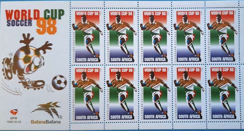 South Africa 1998 Soccer World Cup Sheet of 10 Mint stamps